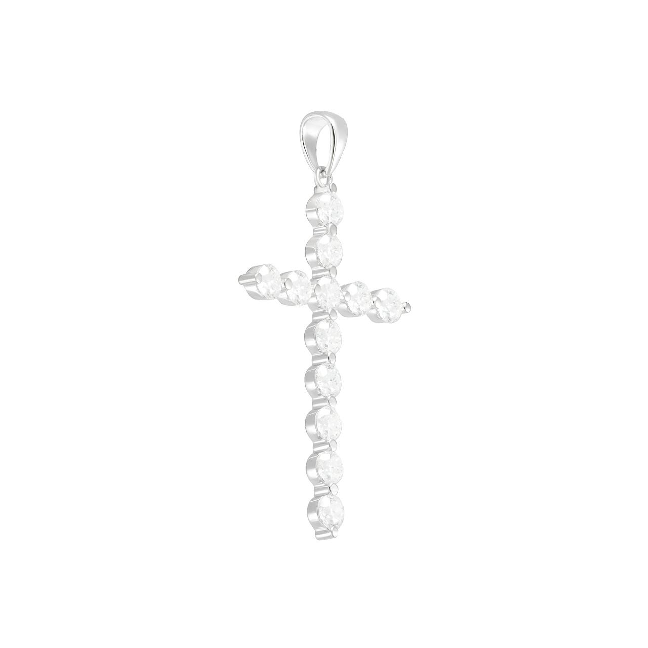 Золотая подвеска-крест с диаллантами 1.2ct
