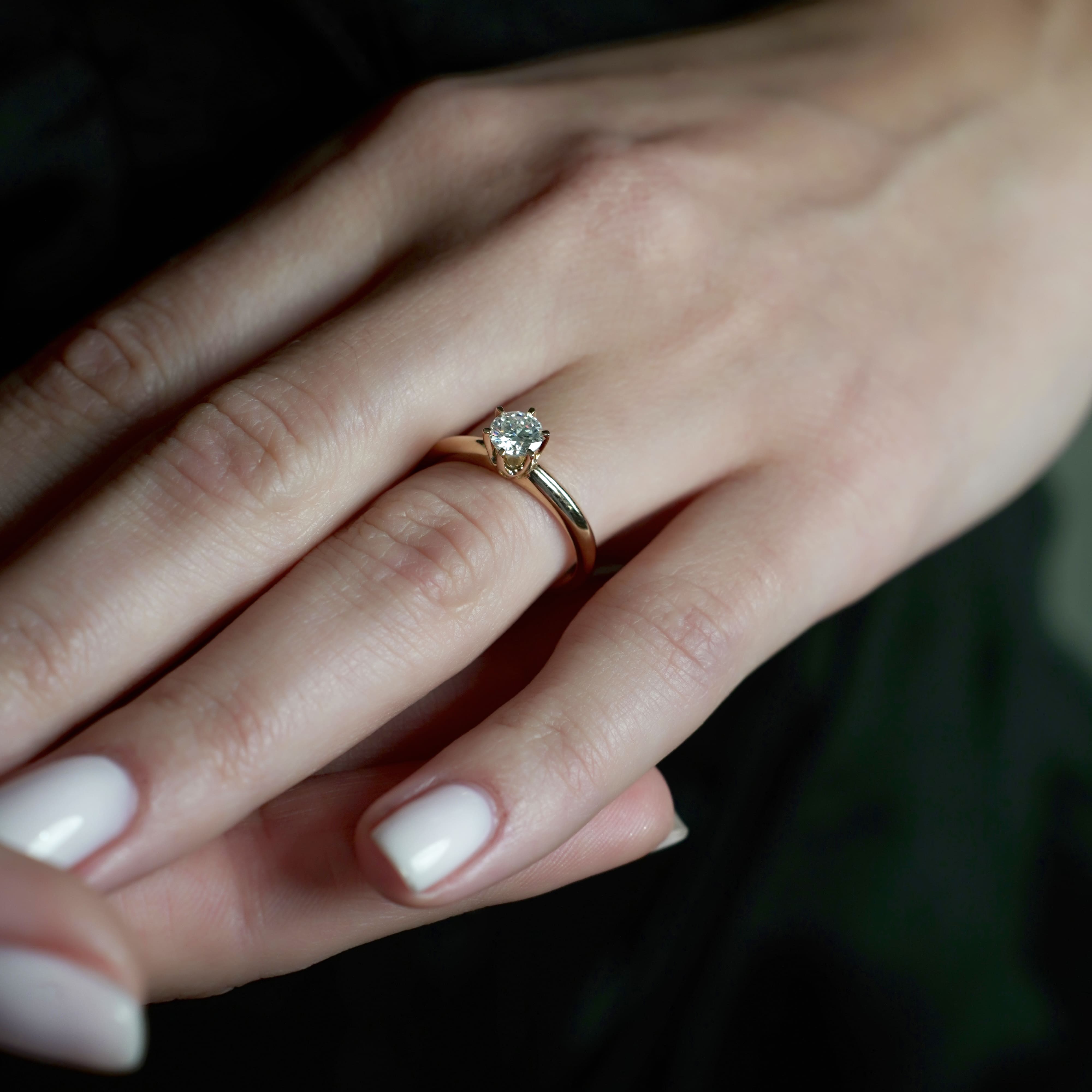 Золотое кольцо с диаллантом 0.5ct