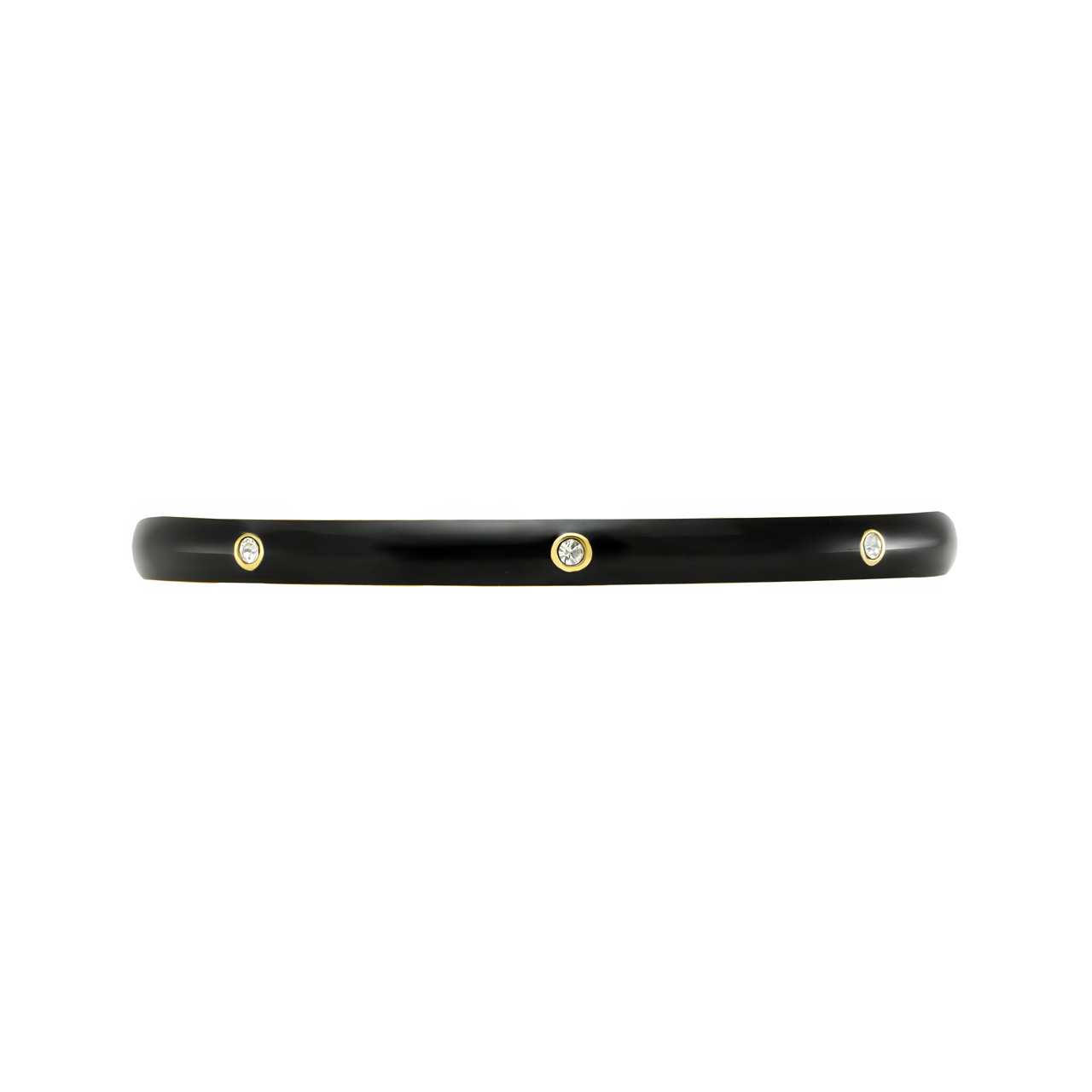 Браслет "Black Enamel" с фианитами и эмалью