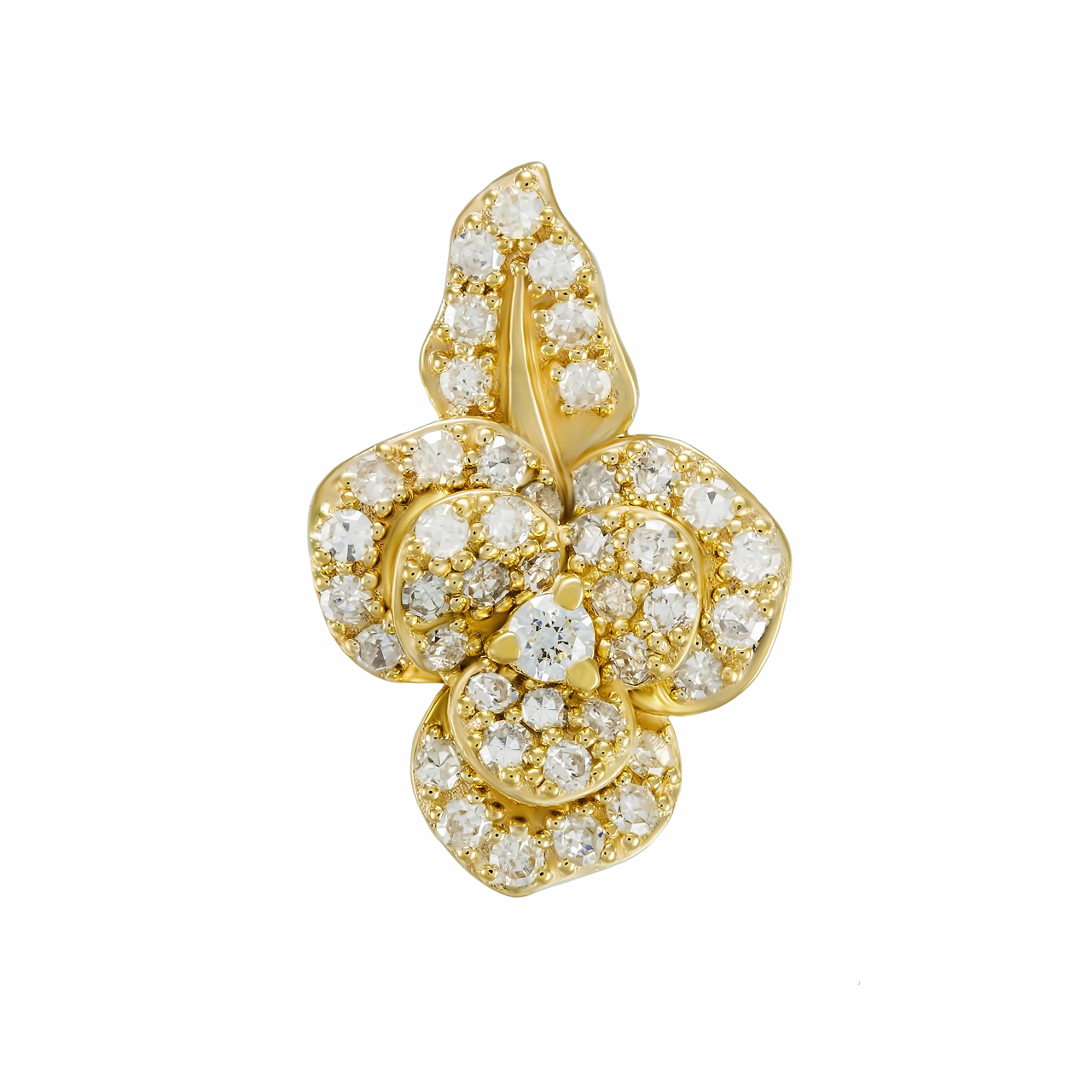 Золотая подвеска "Роза" с бриллиантами 0.27ct