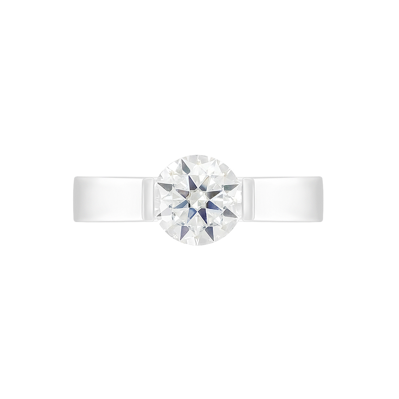 Золотое кольцо с диаллантом 1.5ct огранки "Круг"