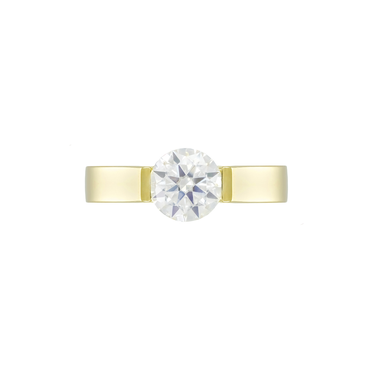 Золотое кольцо с диаллантом 1.5ct огранки "Круг"