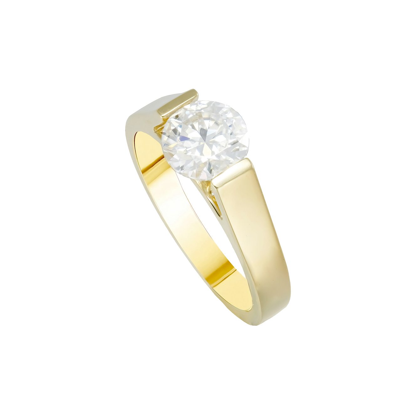 Золотое кольцо с диаллантом 1.5ct огранки "Круг"
