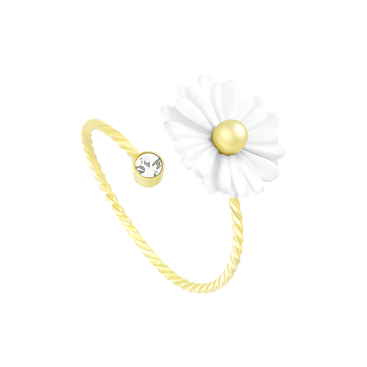 Кольцо "Chamomile" с фианитом