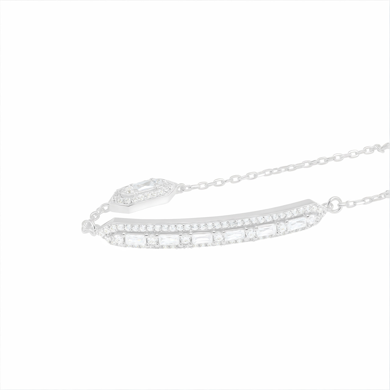 Серебряный браслет с фианитами