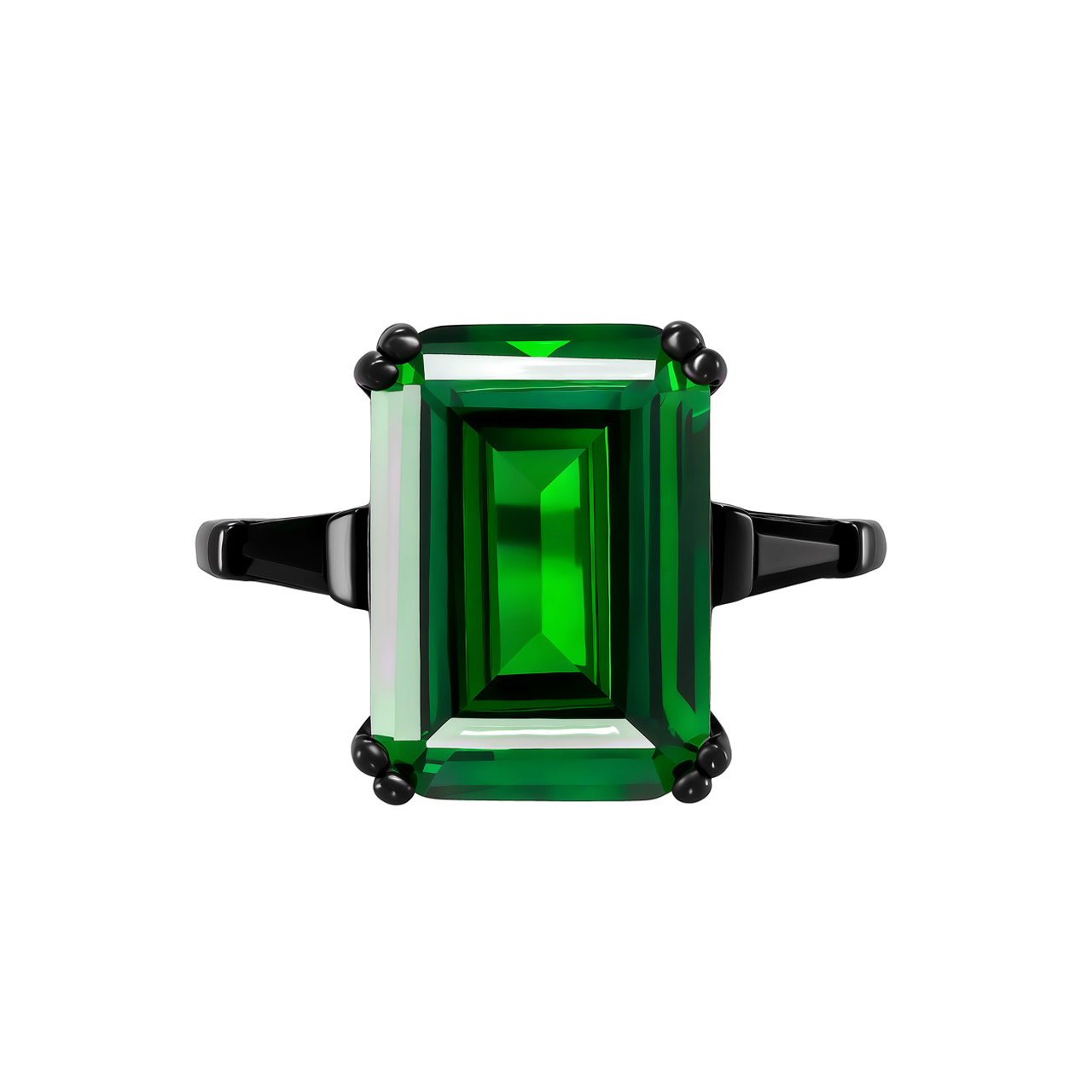 Серебряное кольцо с фианитом огранки "Emerald"