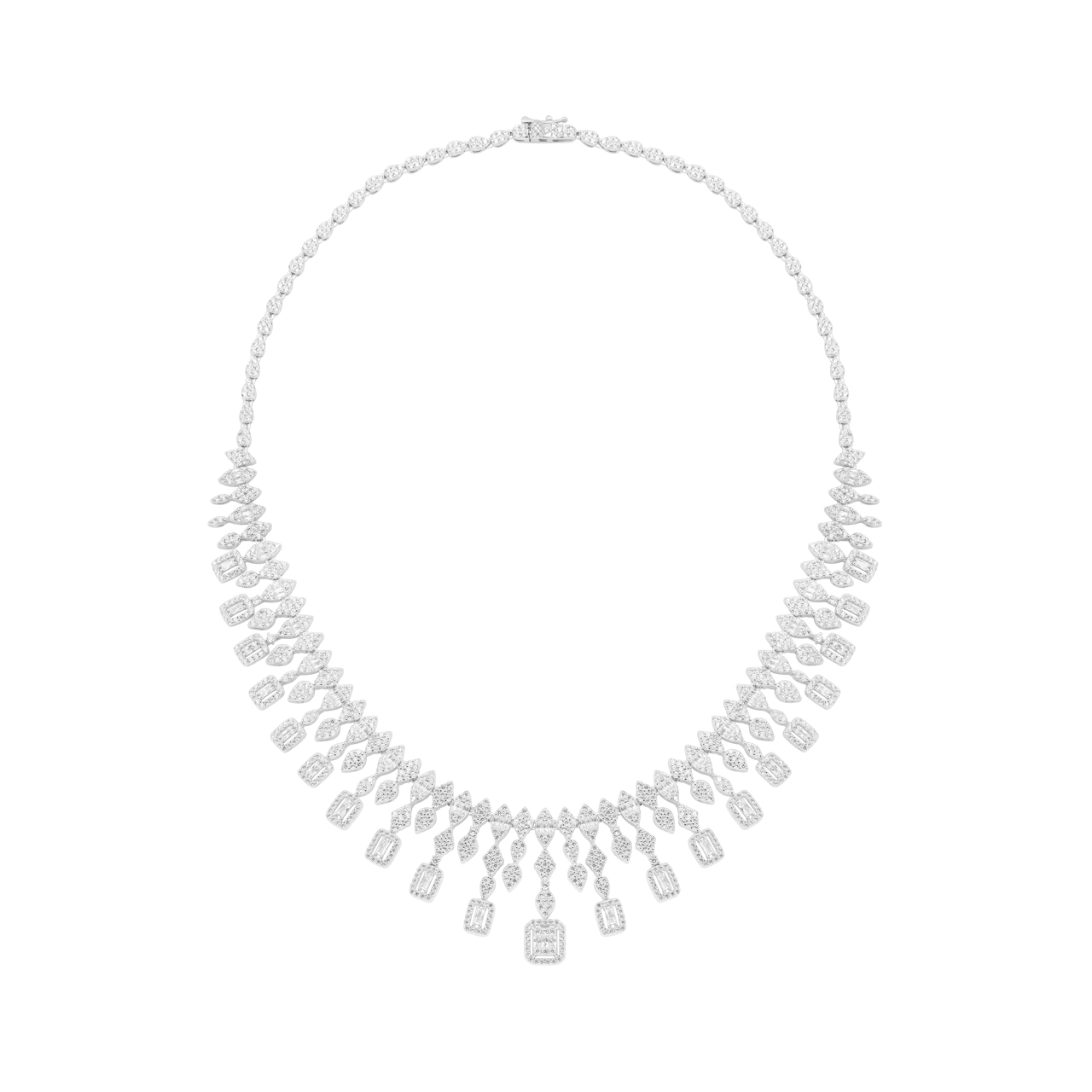 Серебряное колье с фианитами