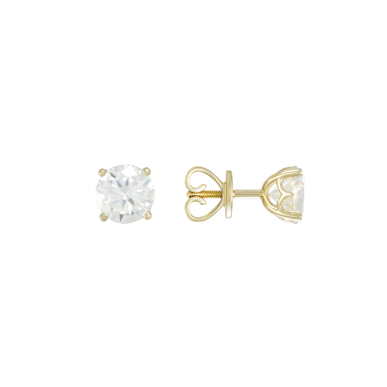 Золотые серьги с диаллантами 2.0ct