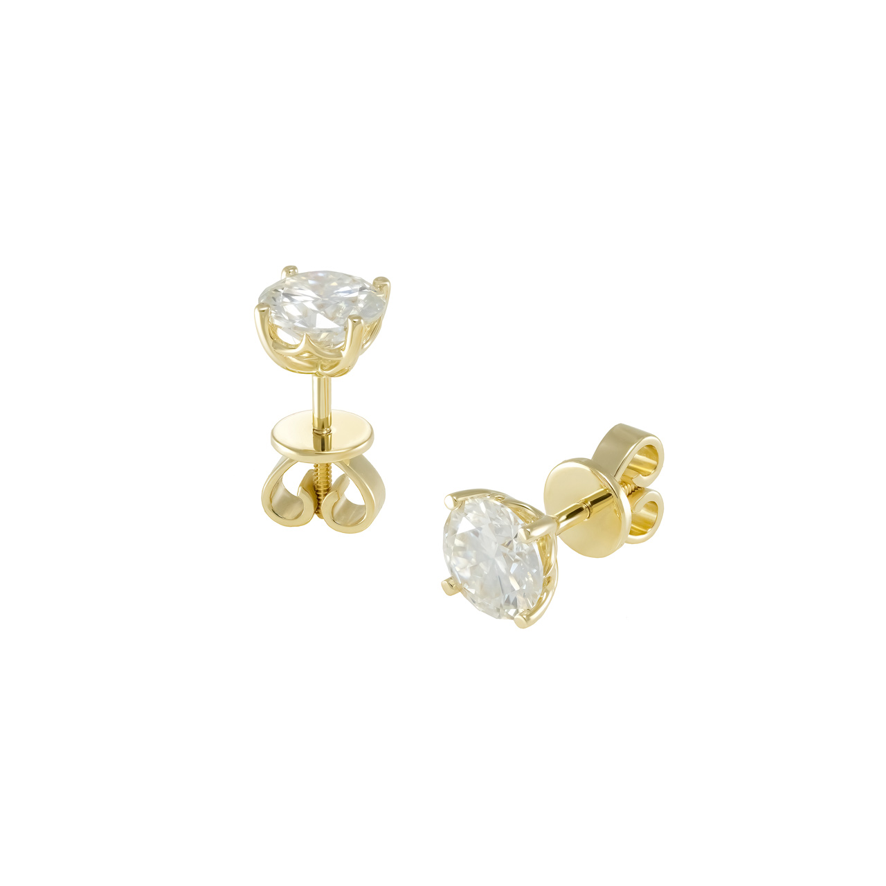 Золотые серьги с диаллантами 2.0ct