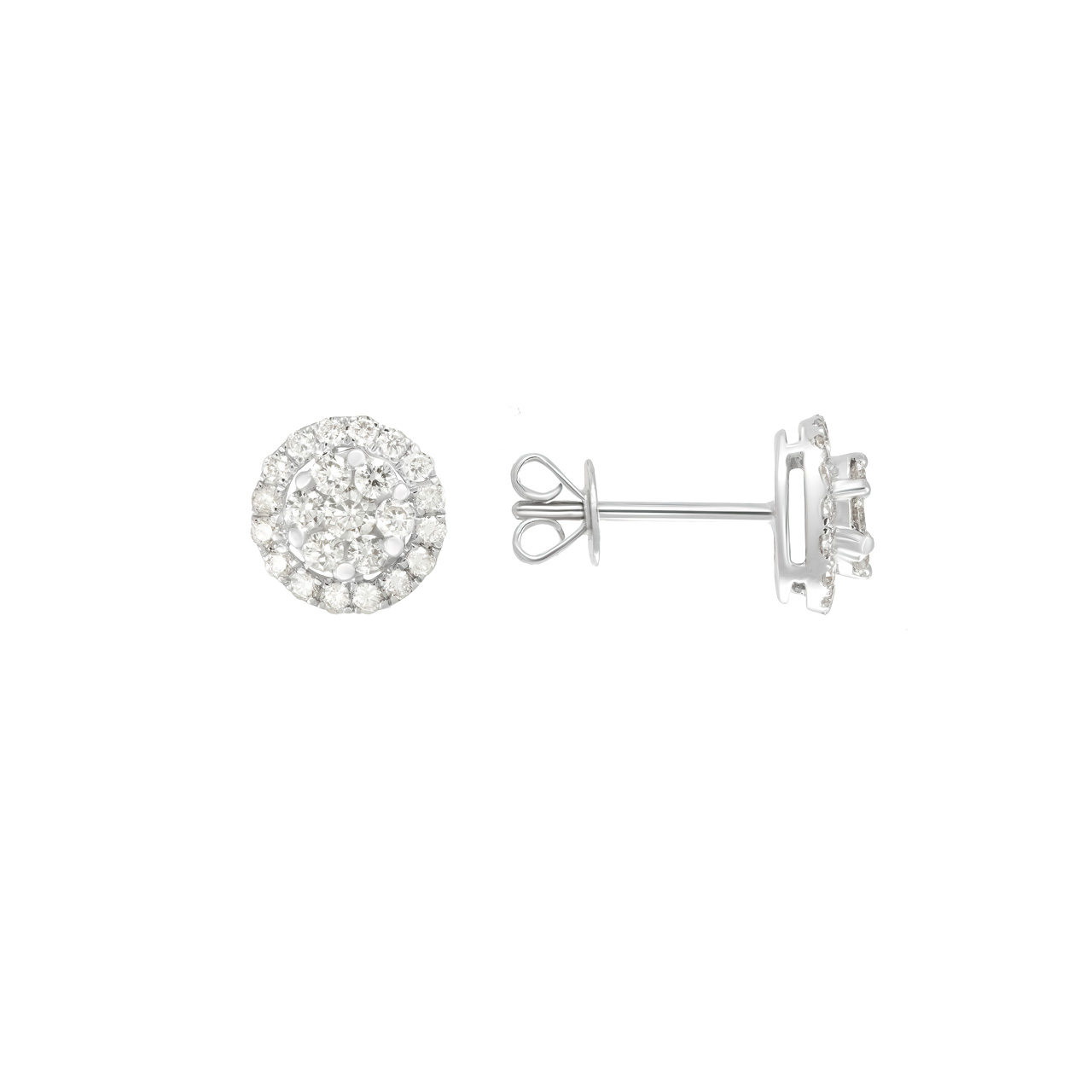 Серьги-пусеты из золота 750 с бриллиантами 0.6ct