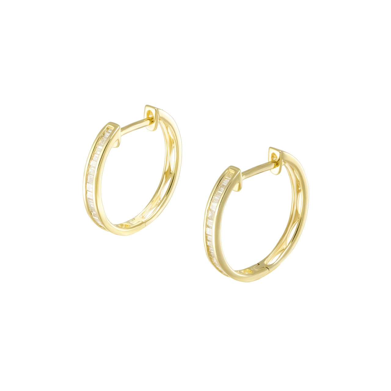 Серьги-конго из золота 750 с бриллиантами 0.23ct