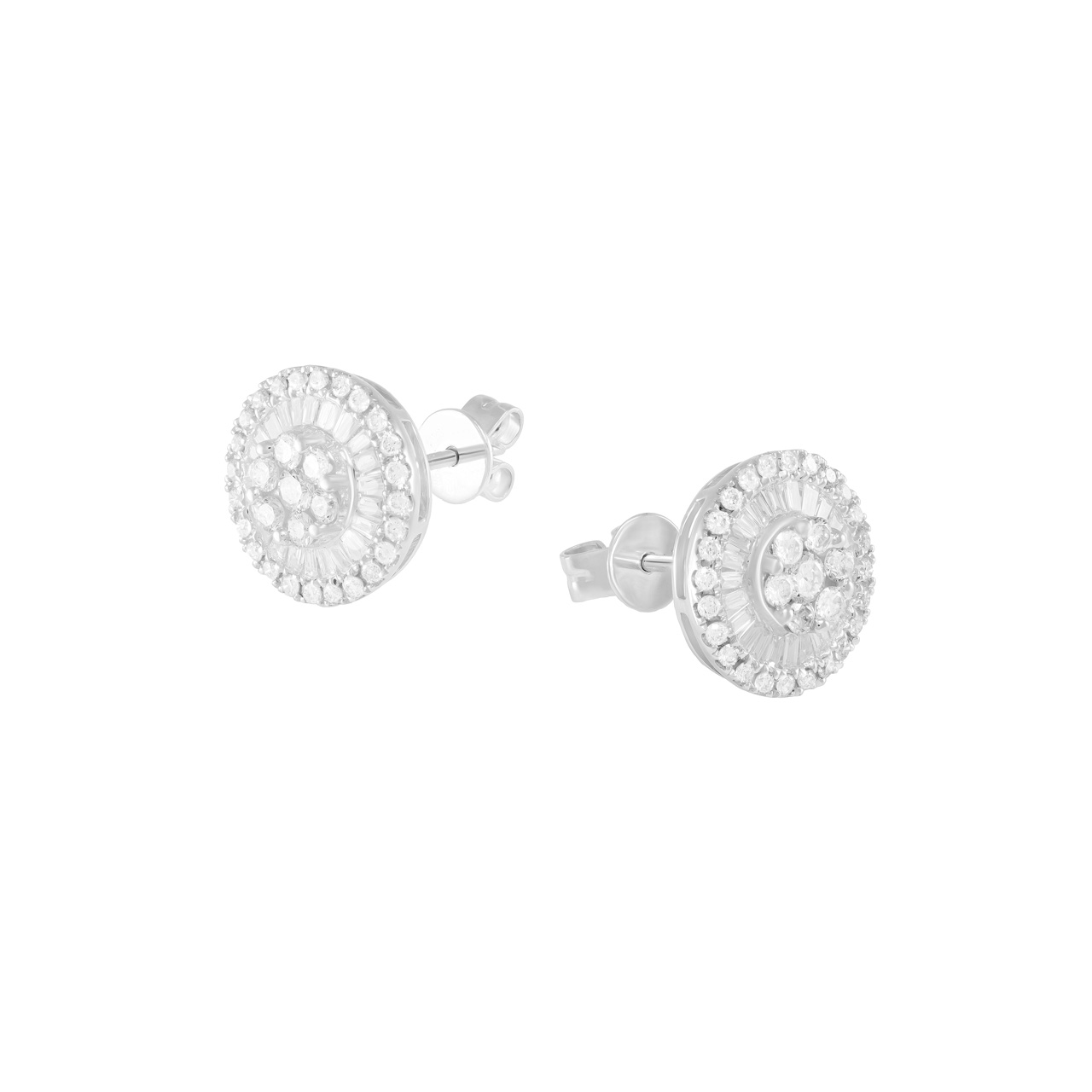 Серьги-пусеты из золота 750 с бриллиантами 0.78ct