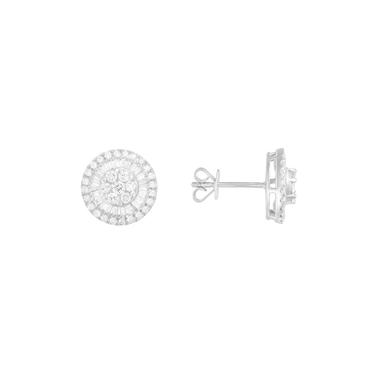 Серьги-пусеты из золота 750 с бриллиантами 0.78ct
