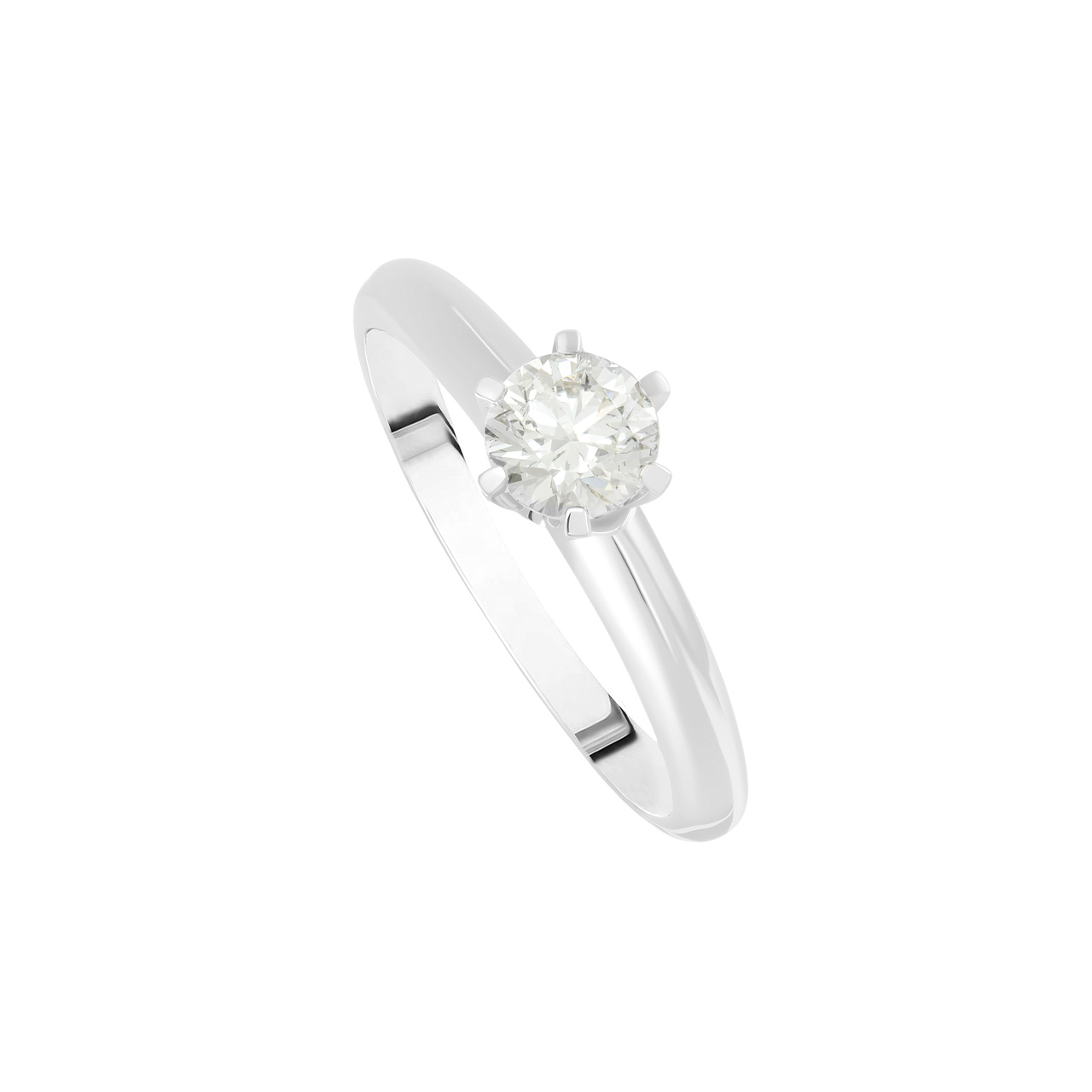 Золотое кольцо с бриллиантом 0.5ct огранки "Круг"