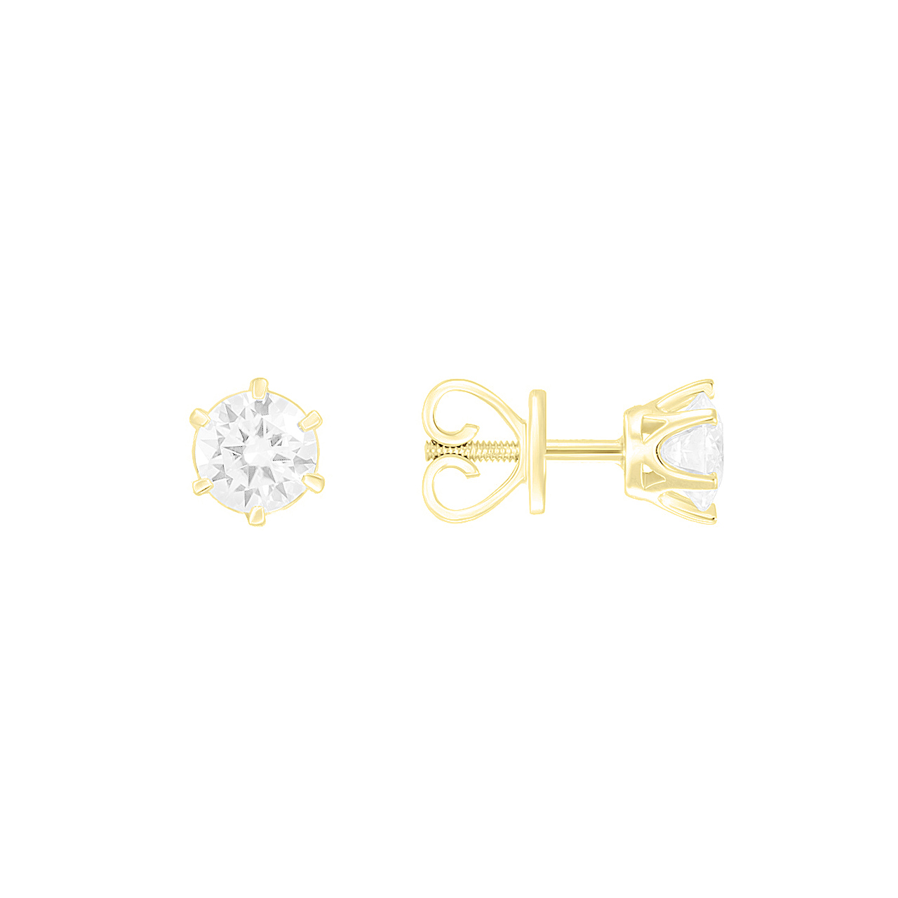 Золотые серьги с диаллантами 1.0ct