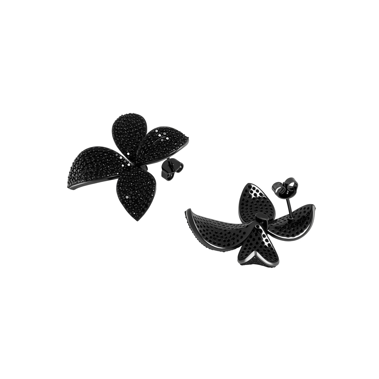 Серебряные серьги "Gothic Flowers" со шпинелями