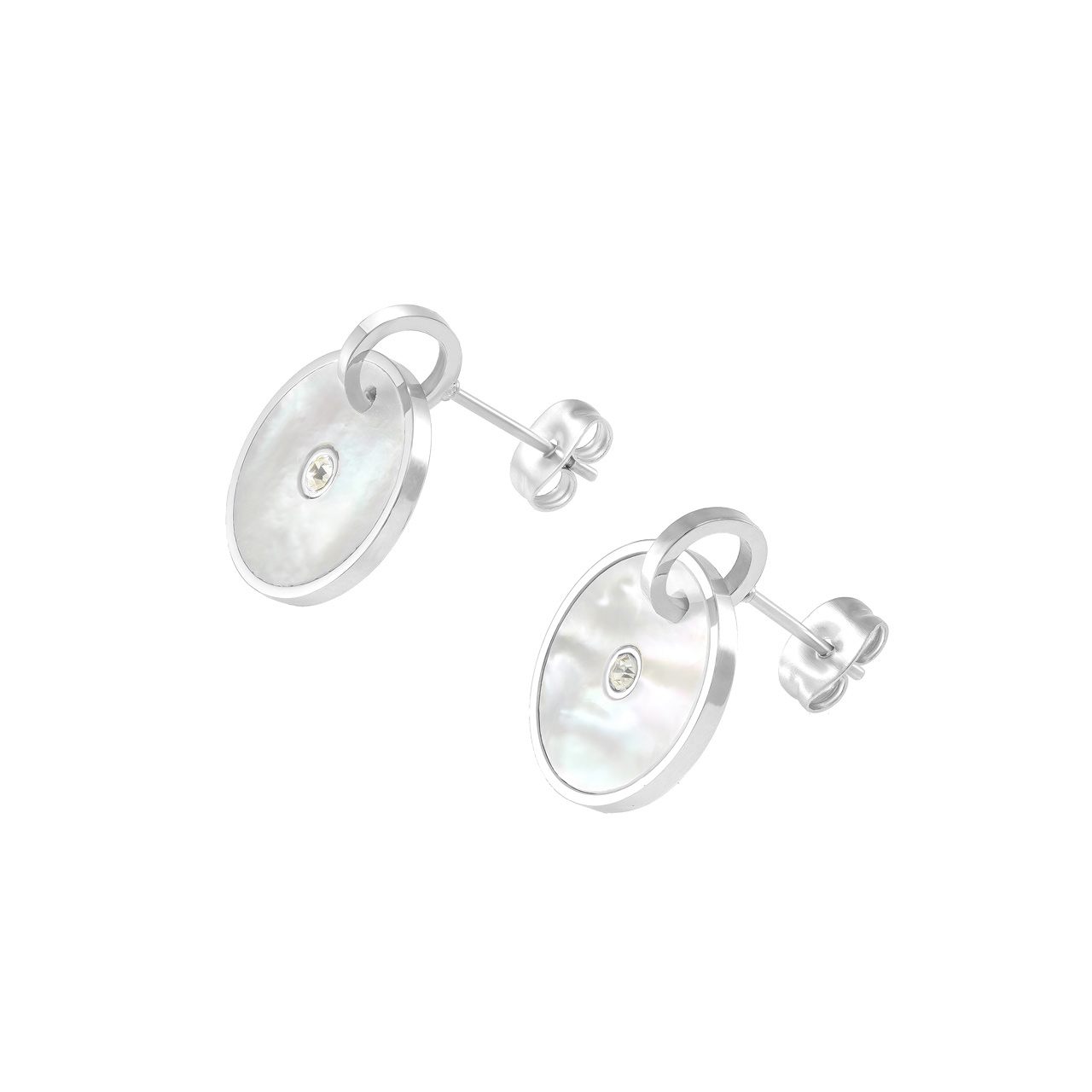 Серьги "Pearl" с перламутром и фианитами