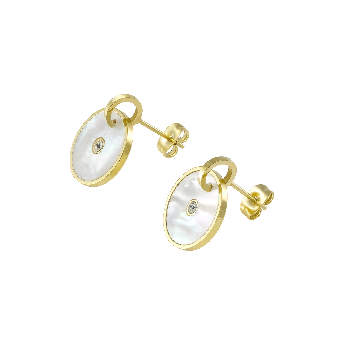 Серьги "Pearl" с перламутром и фианитами