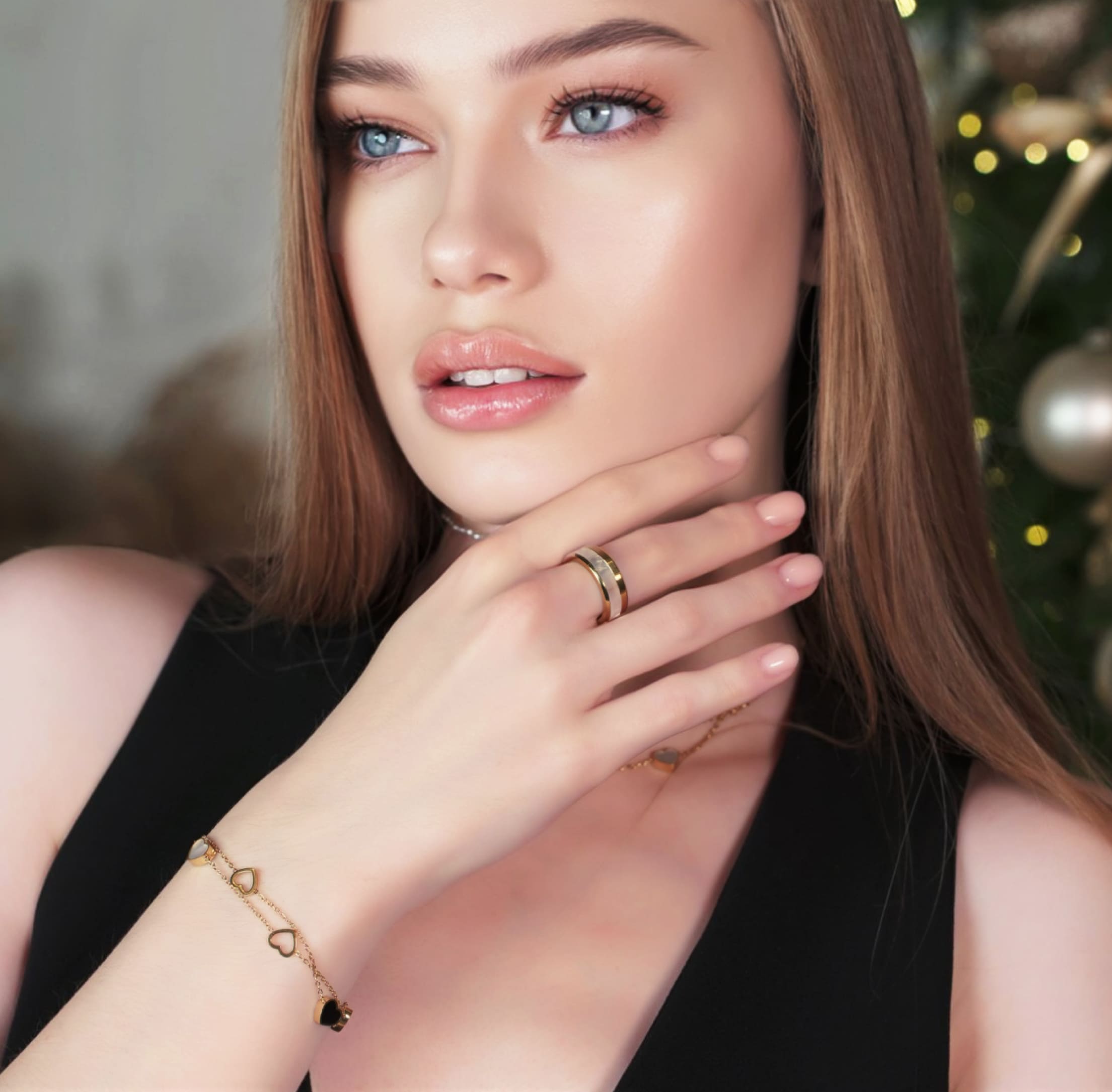 Кольцо "Pearl" с перламутром и фианитами