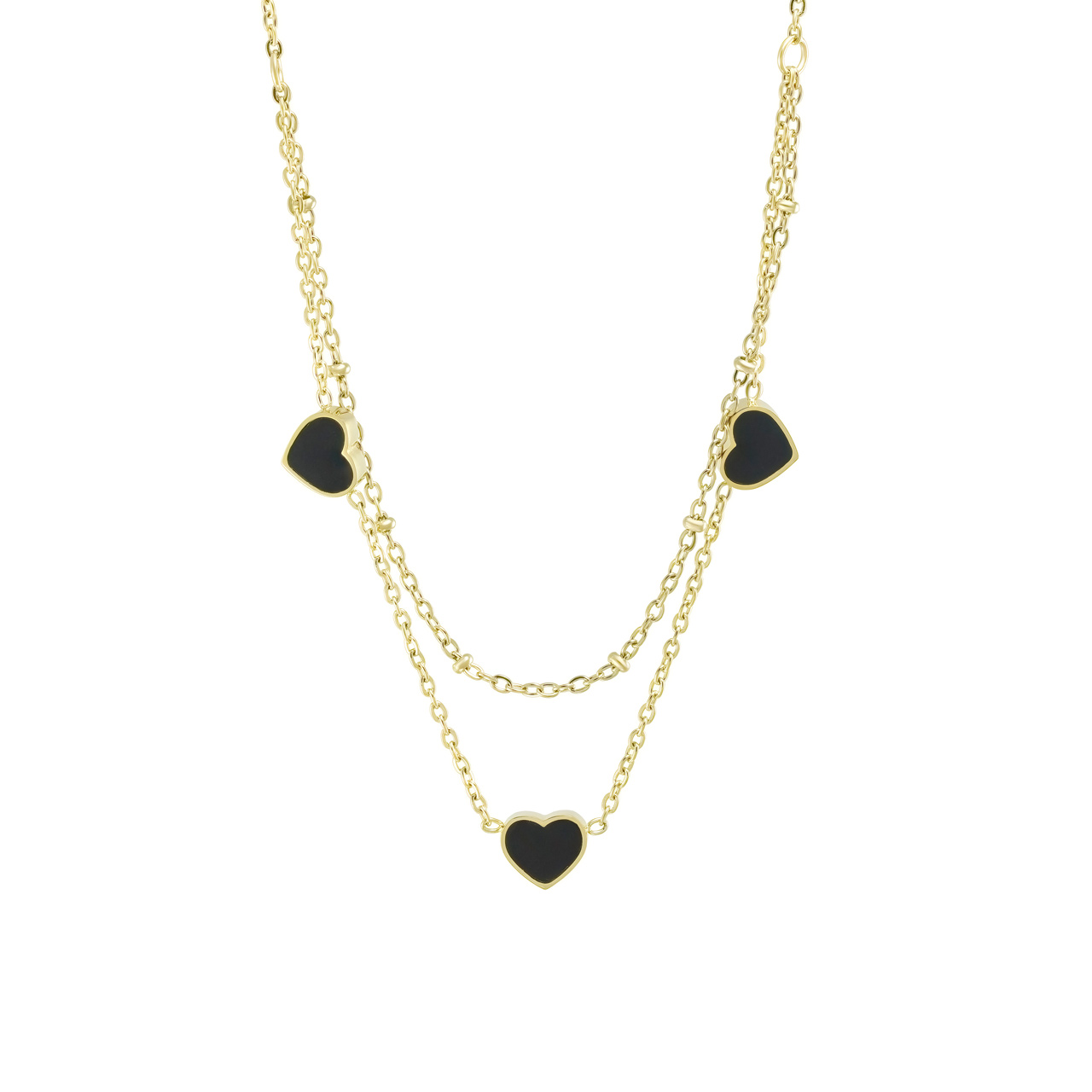 Колье "Pearl hearts" с перламутром и акрилом