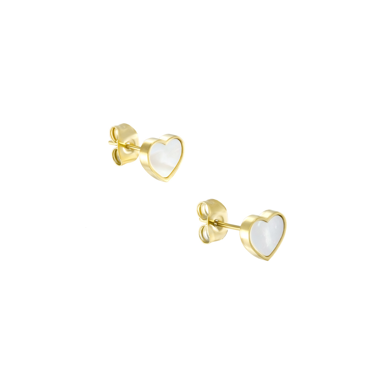 Серьги-пусеты "Pearl hearts" с перламутром