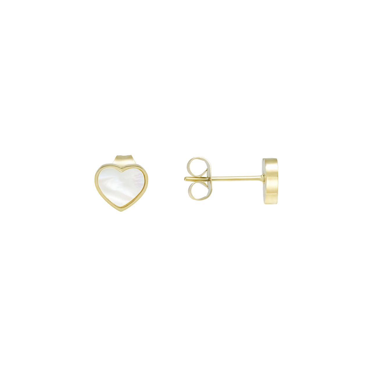Серьги-пусеты "Pearl hearts" с перламутром