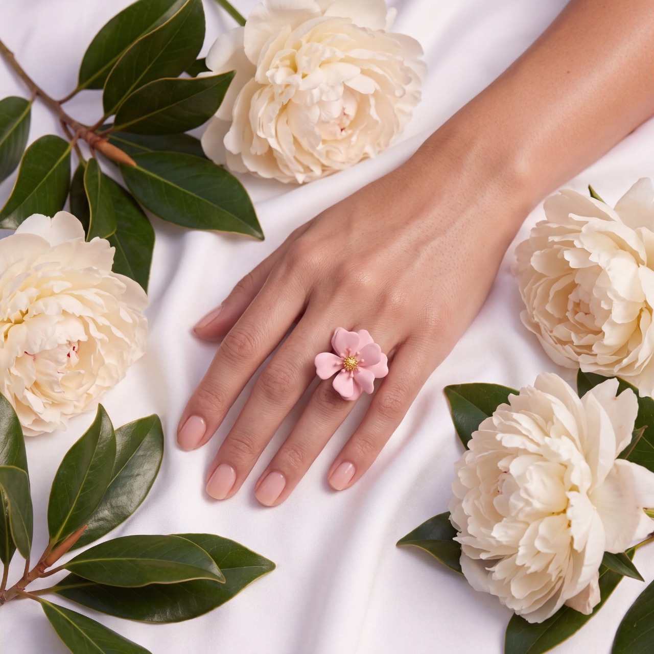 Кольцо "Pink Petal Elegance"
