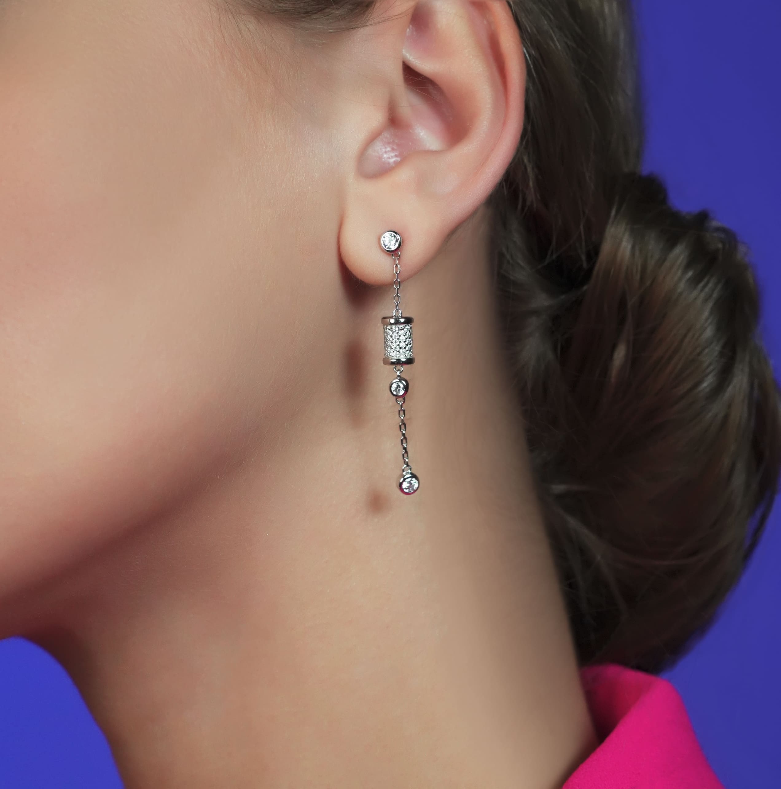 Серебряные серьги с фианитами