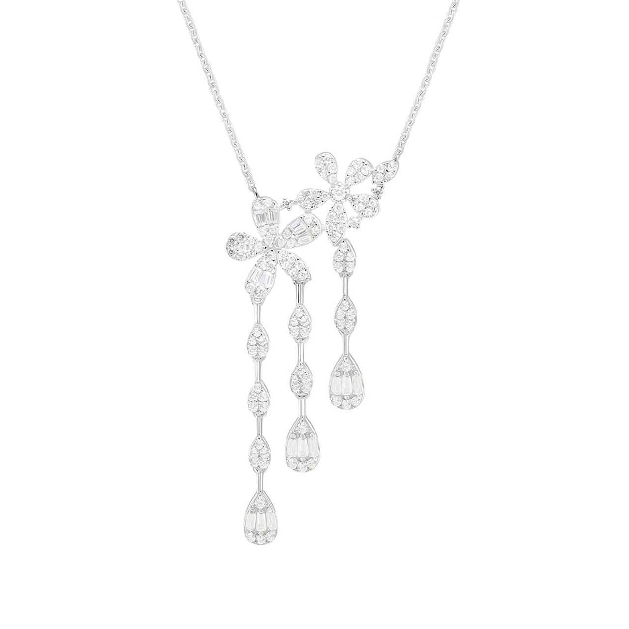 Серебряное колье с фианитами
