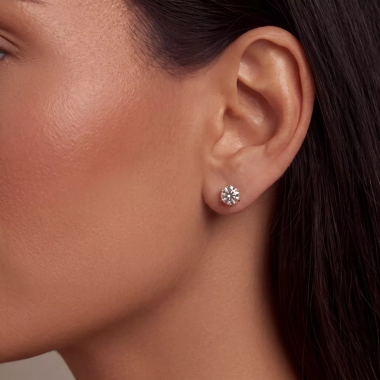Золотые серьги с диаллантами 1.0ct