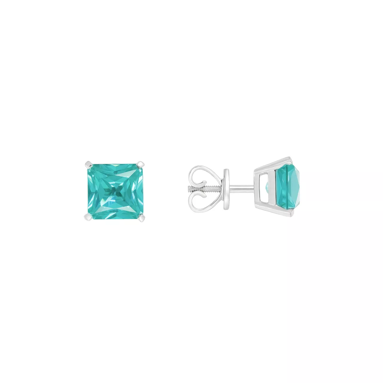 Золотые серьги с турмалинами параиба lab-grown 5.07ct огранки "Октагон"