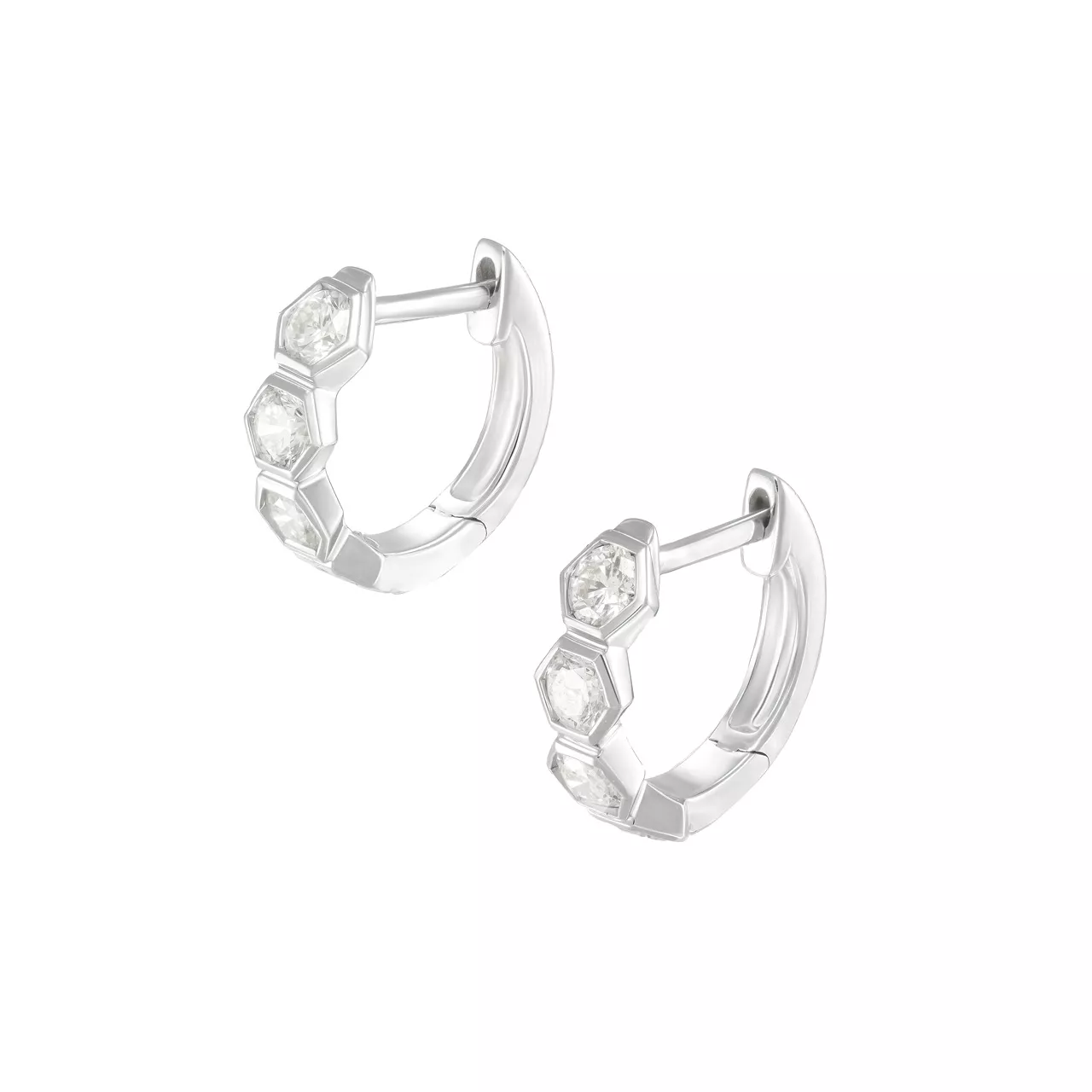 Золотые серьги-конго с бриллиантами 0.65ct