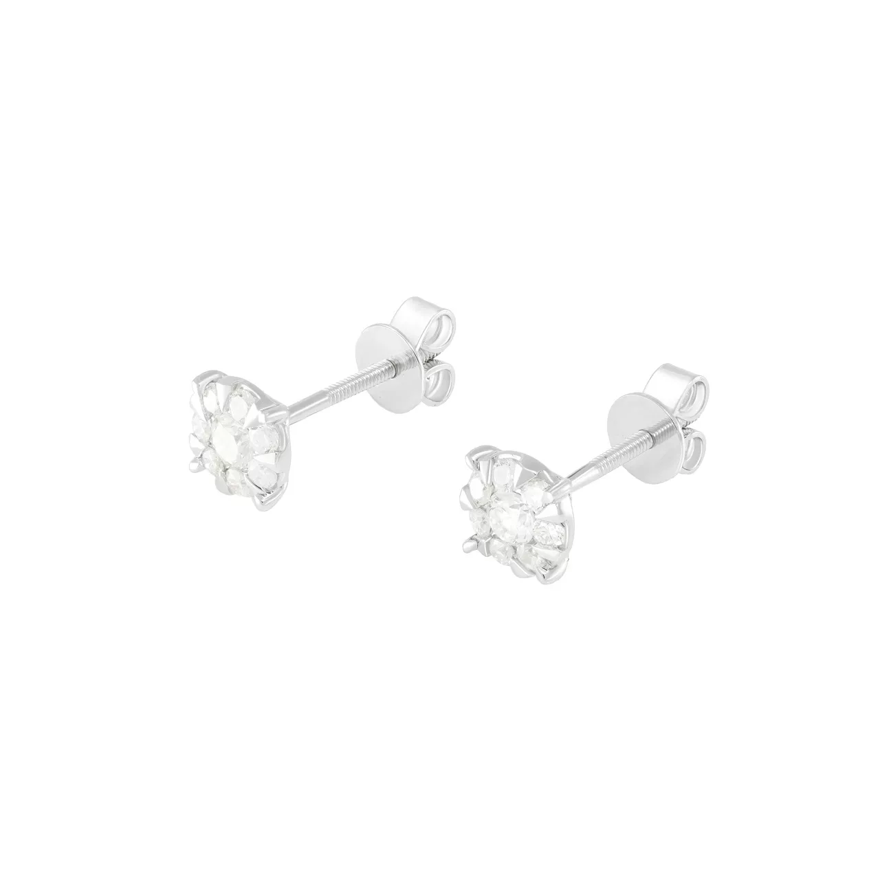 Золотые серьги-пусеты с бриллиантами 0.40ct