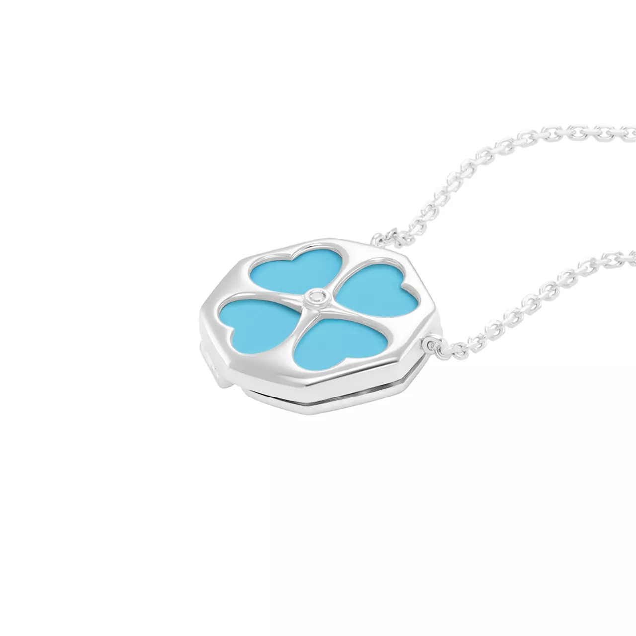 Золотое колье "Quatrefoil" с бриллиантами и чейнджерами из перламутра, оникса, малахита, бирюзы, коралла и лазурита