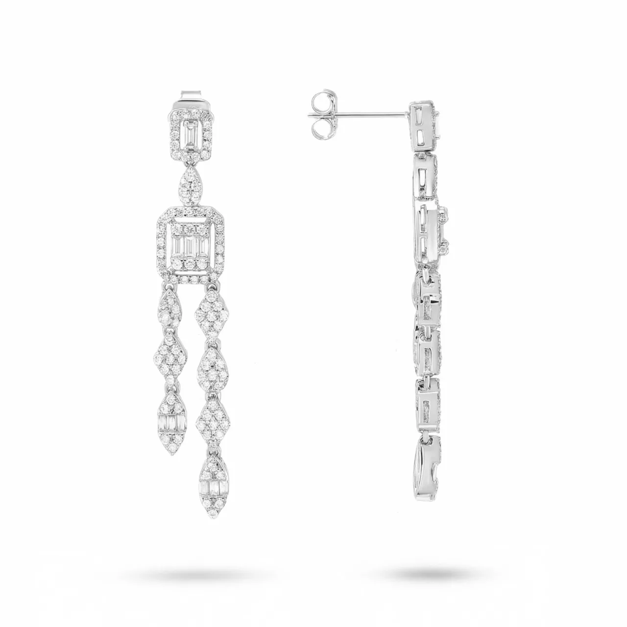 Серебряные серьги с фианитами