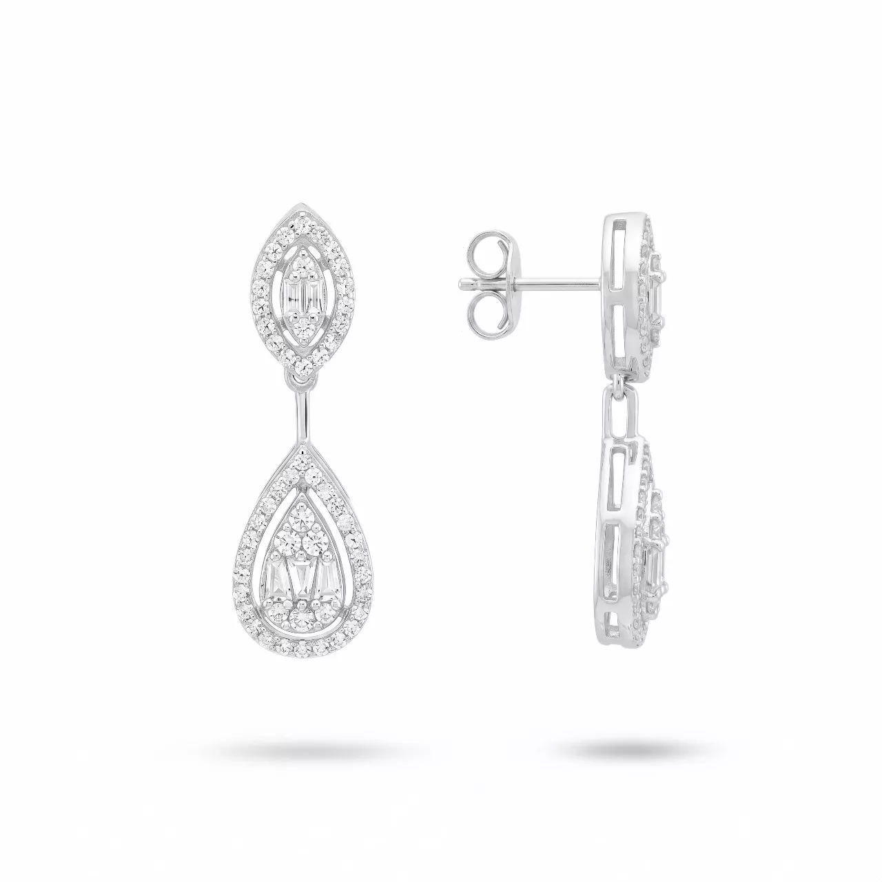 Серебряные серьги с фианитами