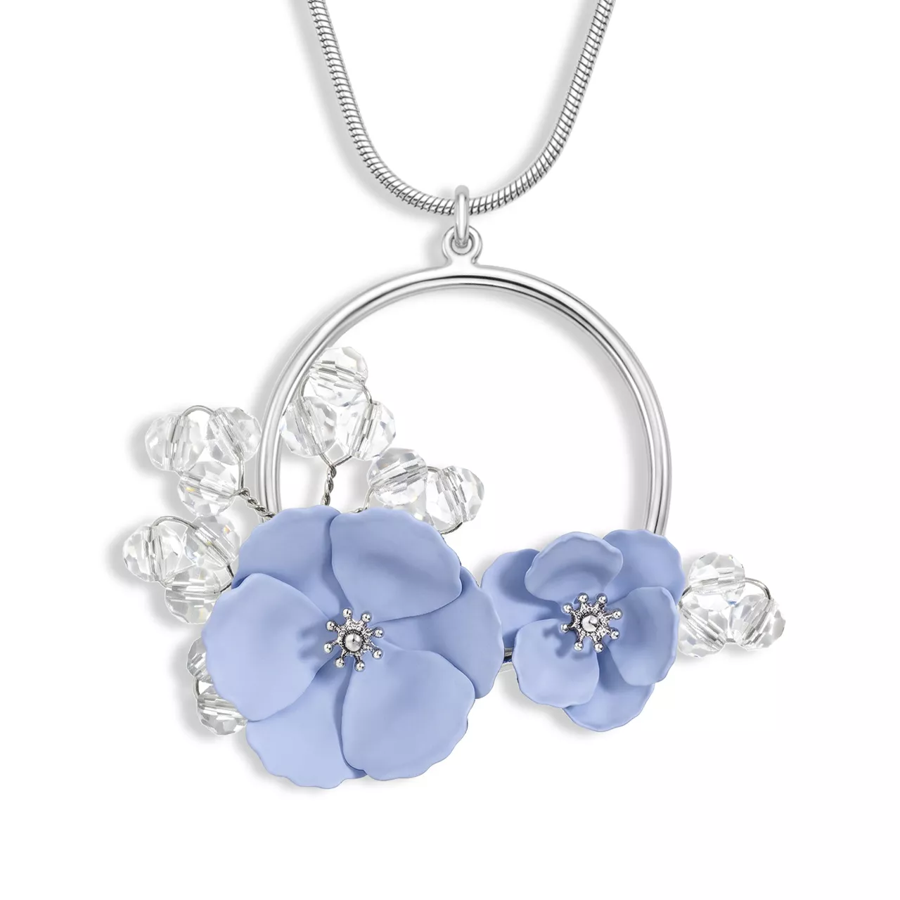 Колье "Milk Blue-Flower Garden" с горным хрусталем и.