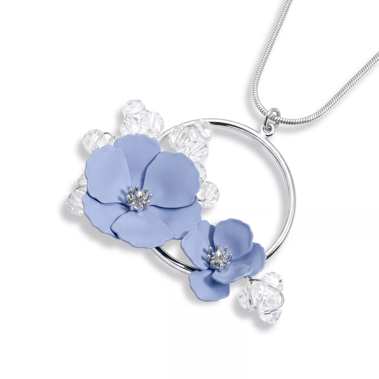 Колье "Milk Blue-Flower Garden" с горным хрусталем и.