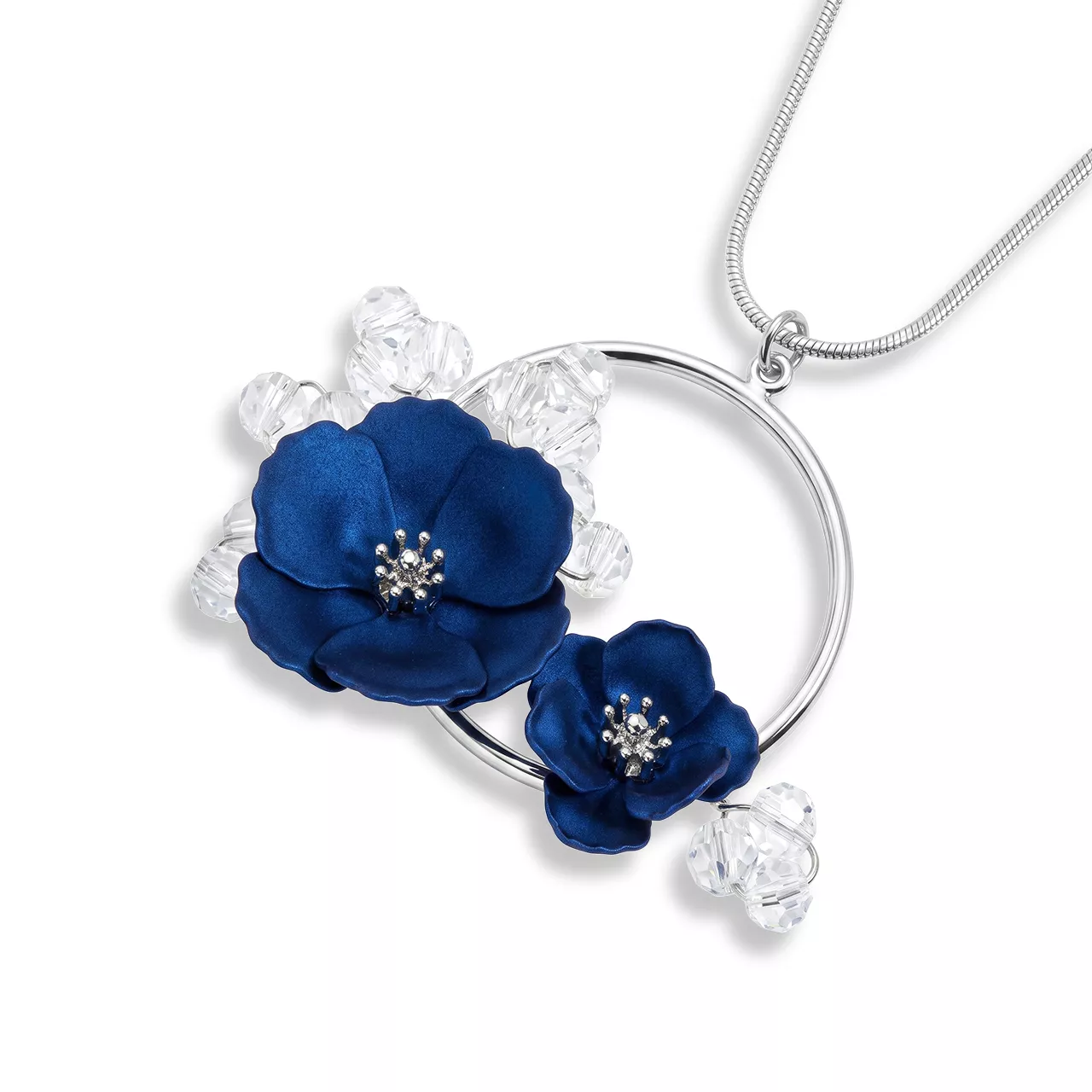 Колье "Pearl Blue-Flower Garden" с горным хрусталем и.