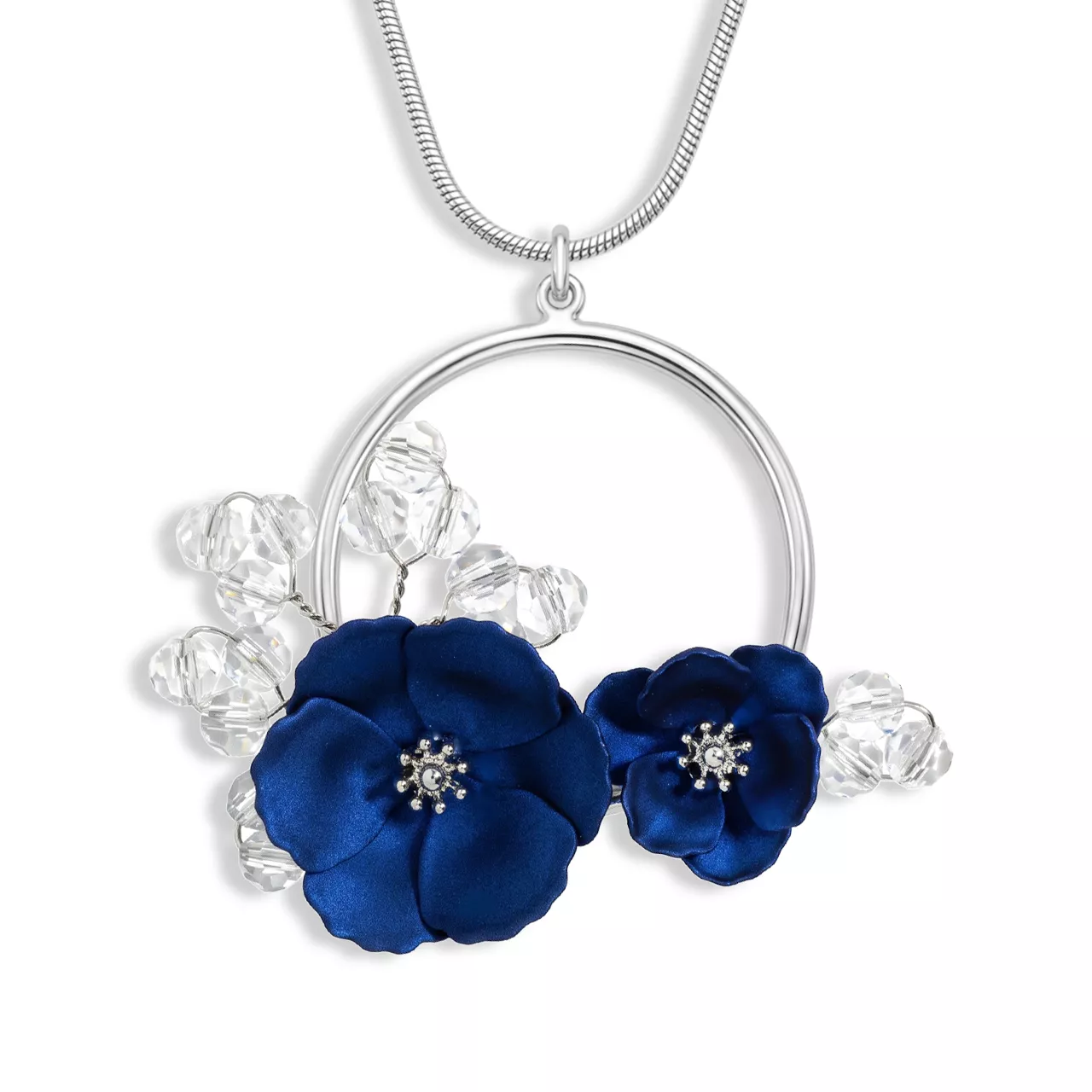 Колье "Pearl Blue-Flower Garden" с горным хрусталем и.