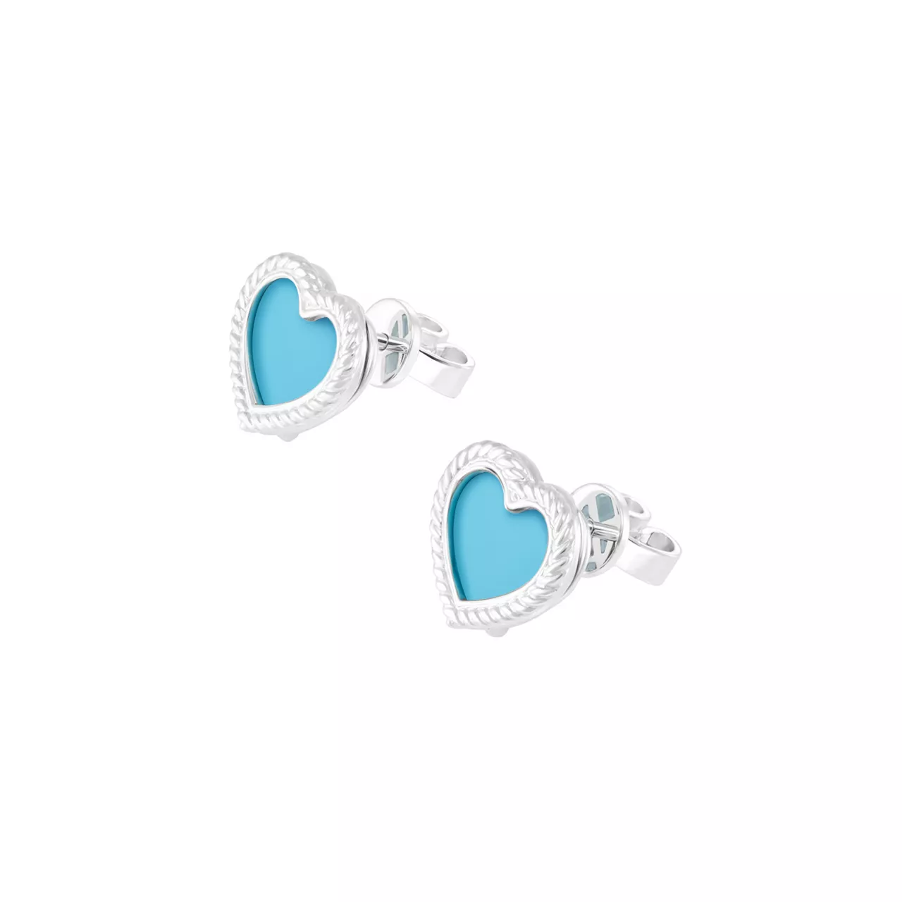 Золотые серьги "Hearts" с чейнджерами из перламутра, оникса, малахита, бирюзы, коралла и лазурита