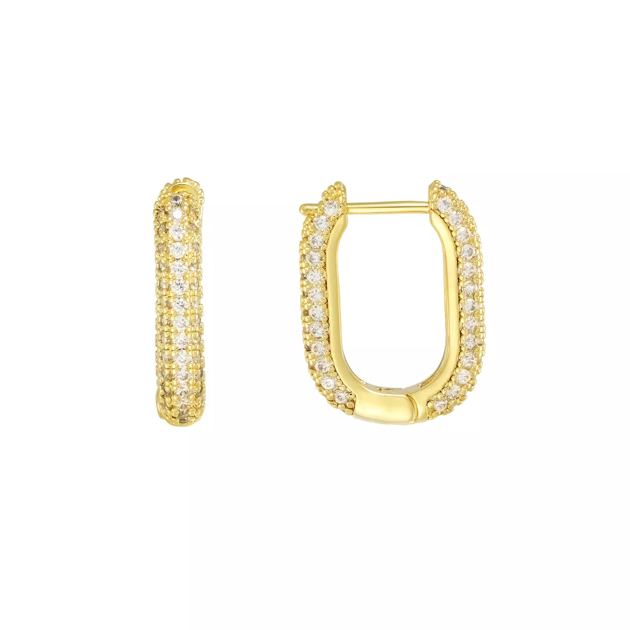 Серьги "Chrystal Oblong" с фианитами