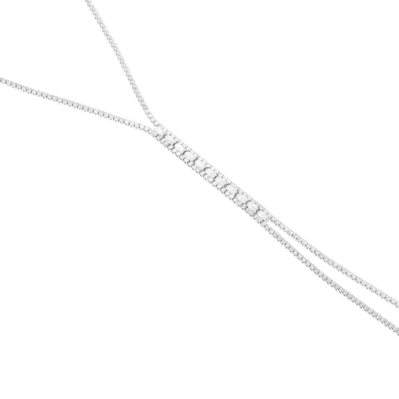Колье-галстук "Crystal tie long" с фианитами