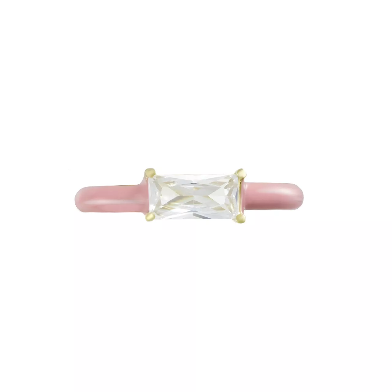 Кольцо "Rose Enamel" с эмалью и фианитом