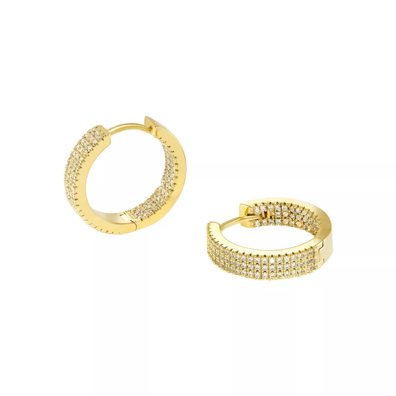 Серьги-конго "Crystal hoops" с фианитами