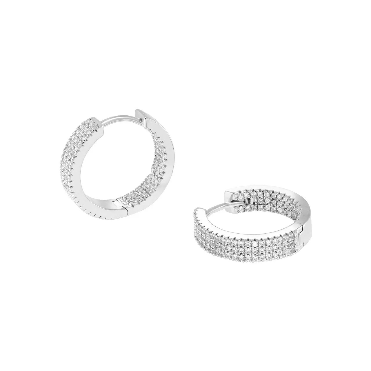 Серьги-конго "Crystal hoops" с фианитами