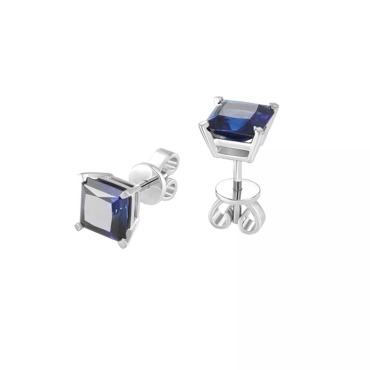 Золотые серьги-пусеты с сапфирами lab-grown 0.45ct