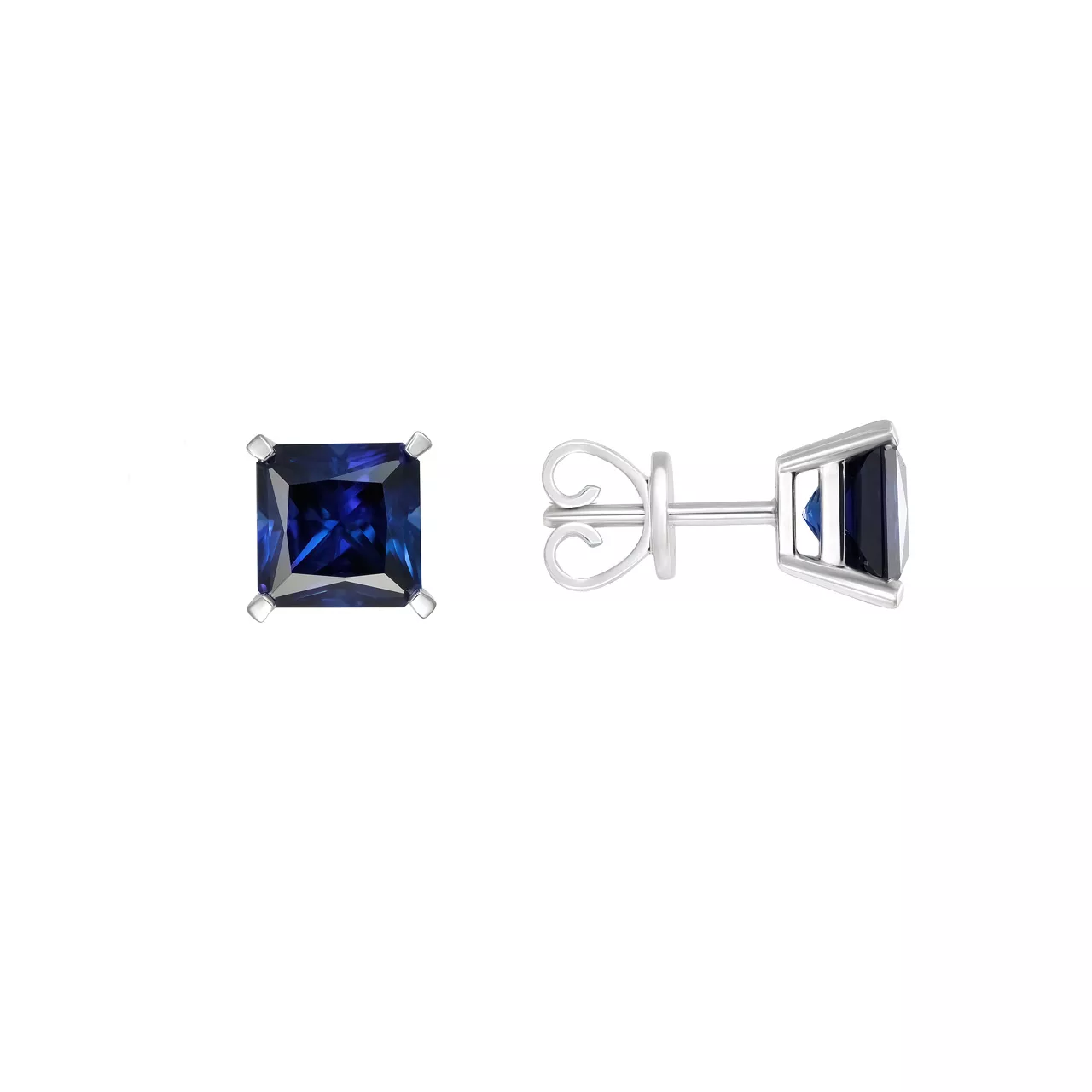 Золотые серьги-пусеты с сапфирами lab-grown 0.45ct