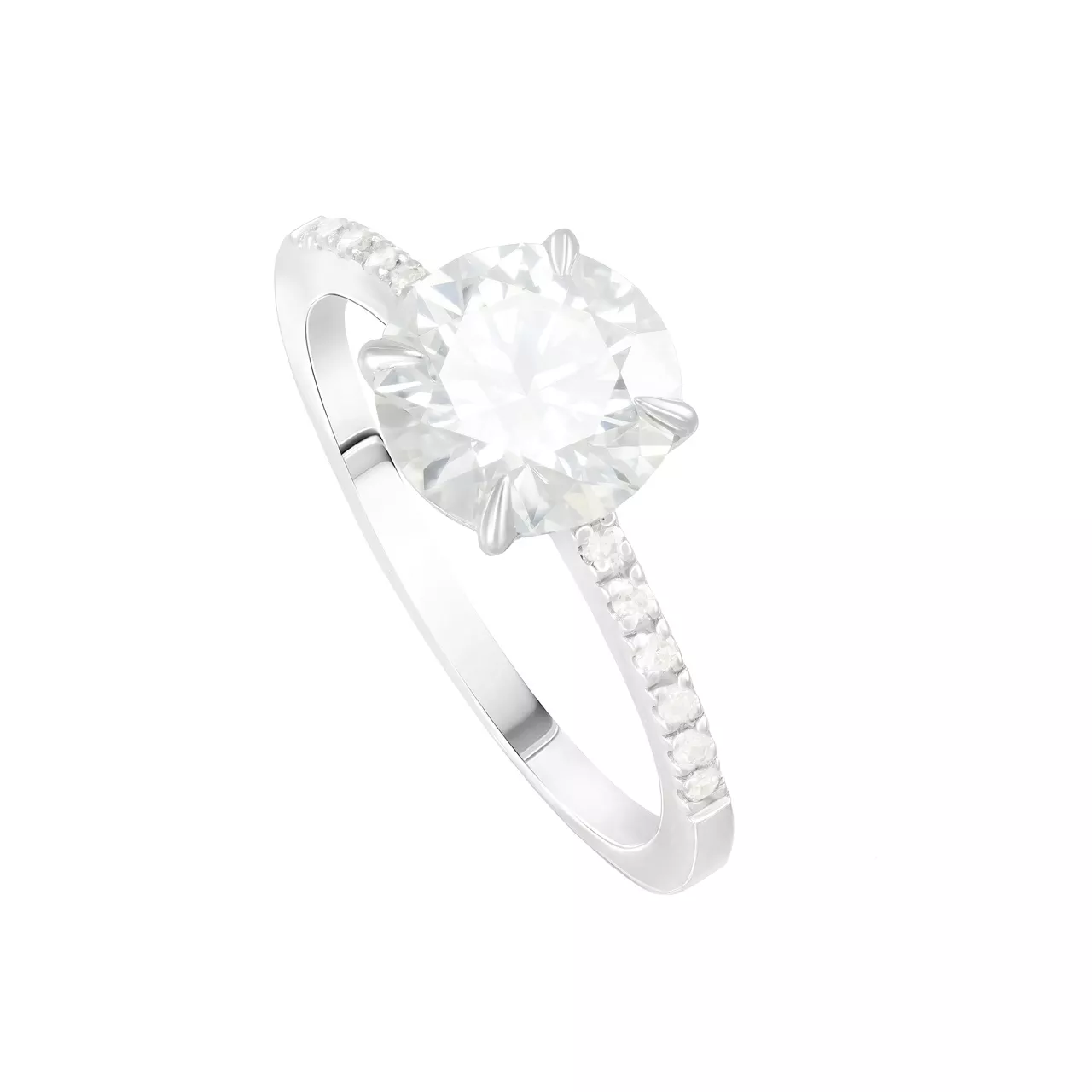 Золотое кольцо с диаллантом 1.5ct и бриллиантами