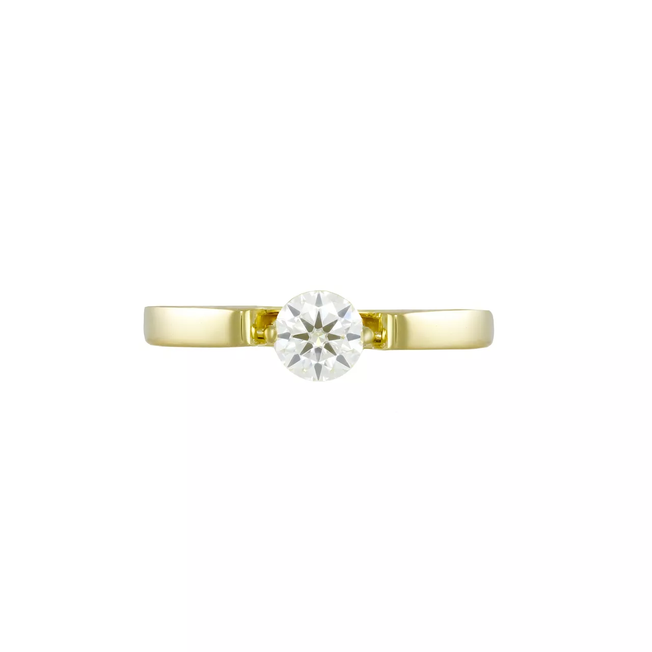 Золотое кольцо с подвижным диаллантом 0.5ct